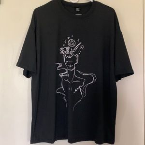 Black Graphic Oversized Tee